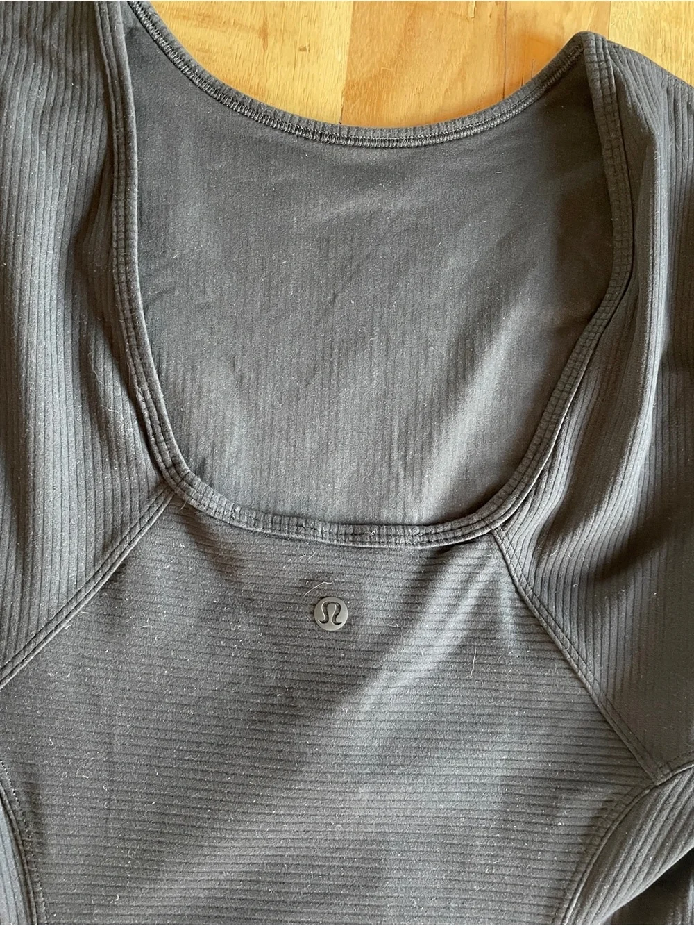 Lululemon Nulu Ribbed Scoop Back Cap Sleeve Black Athletic Dress Size 8
